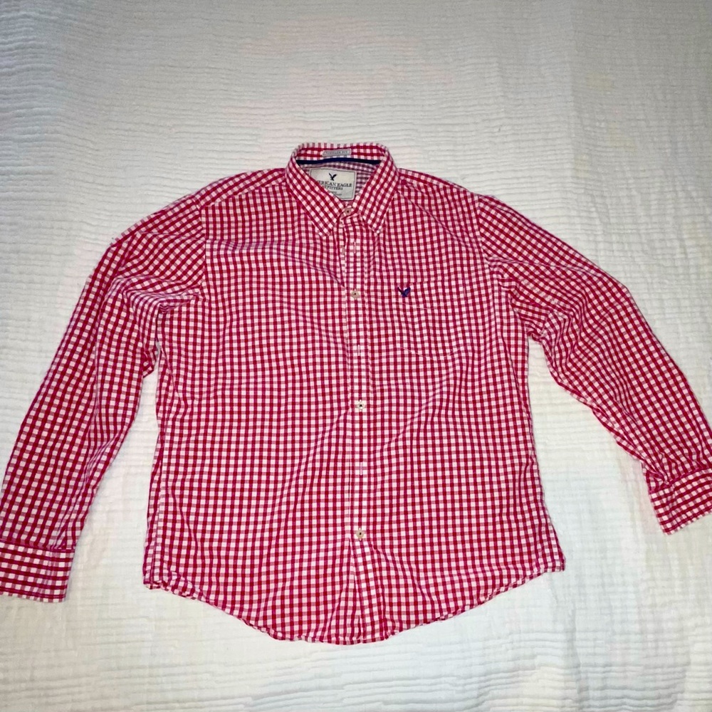 American Eagle button down XL - red/white